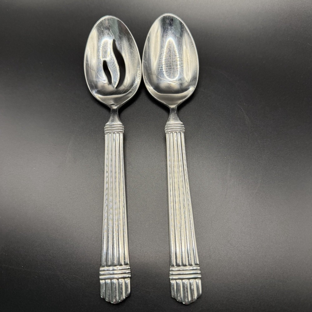 Wallace Silversmiths Stainless Flatware Chardonnay Serving Spoon Set 18/10